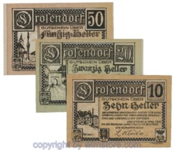 Drosendorf, G0134a, Serie 10, 20, 50 Heller; 1