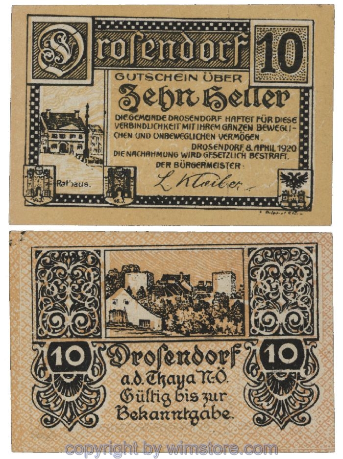 Drosendorf, G0134a, 10 Heller; 1