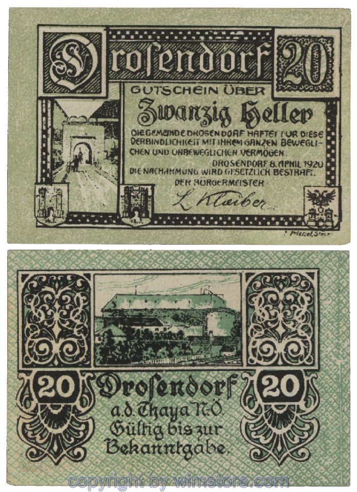 Drosendorf, G0134a, 20 Heller; 1-