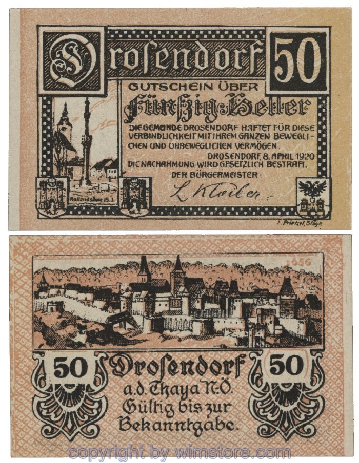Drosendorf, G0134a, 50 Heller; 1
