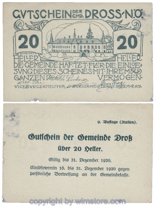 Dross, G0135.41, 20 Heller; 1-