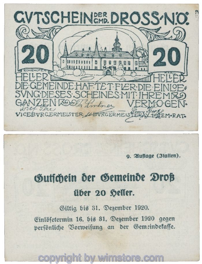 Dross, G0135.43, 20 Heller; 1-