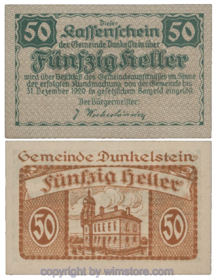 Dunkelstein, G0136, 50 Heller; 1