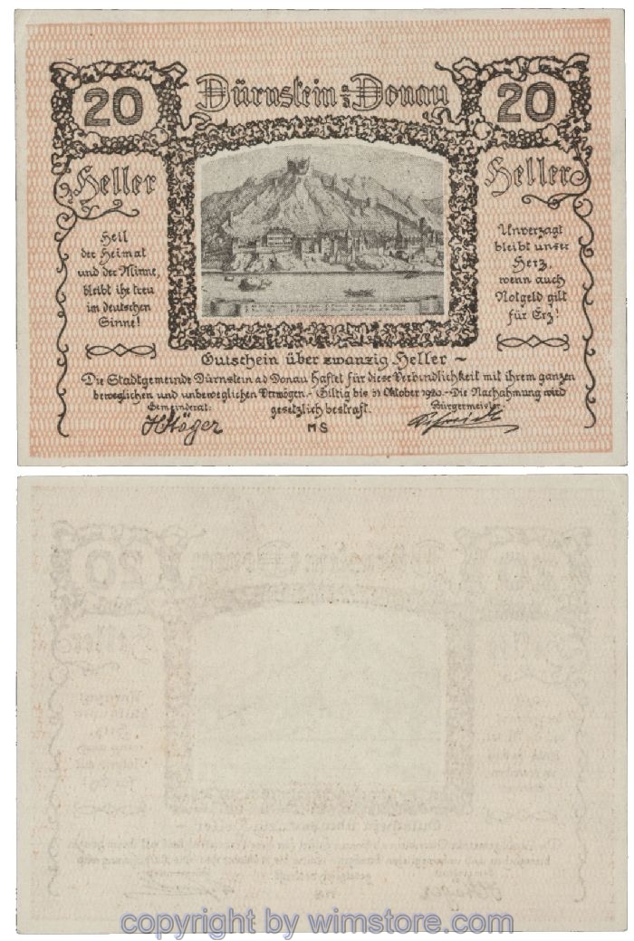 Dürnstein, G0138, 20 Heller; 1
