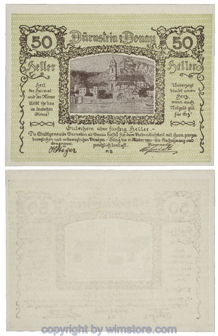 Dürnstein, G0138, 50 Heller; 1-
