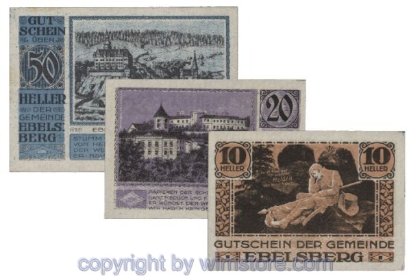 Ebelsberg, G0140Ia, Serie 10, 20, 50 Heller; 1