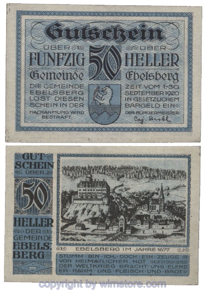 Ebelsberg, G0140Ib, 50 Heller; 1