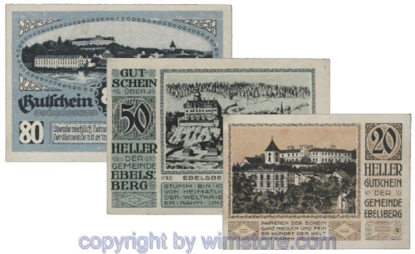 sn102688a Ebelsberg, G0140II, Serie 20, 50, 80 Heller; 1-