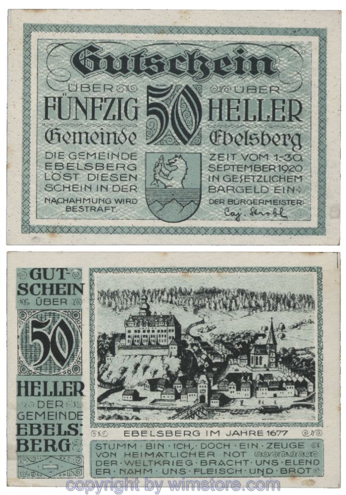 Ebelsberg, G0140II, 50 Heller; 1-