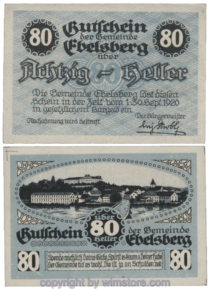 Ebelsberg, G0140II, 80 Heller; 1