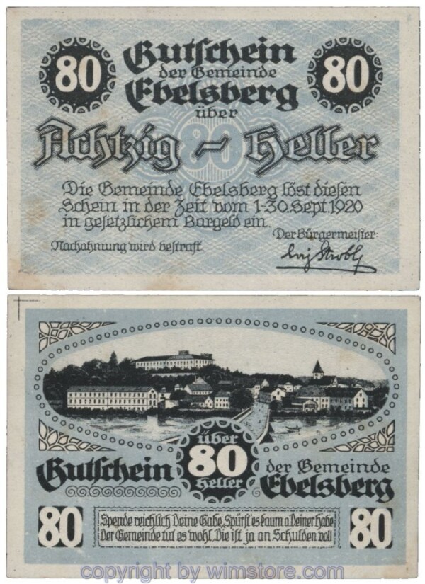Ebelsberg, G0140II, 80 Heller; 1-