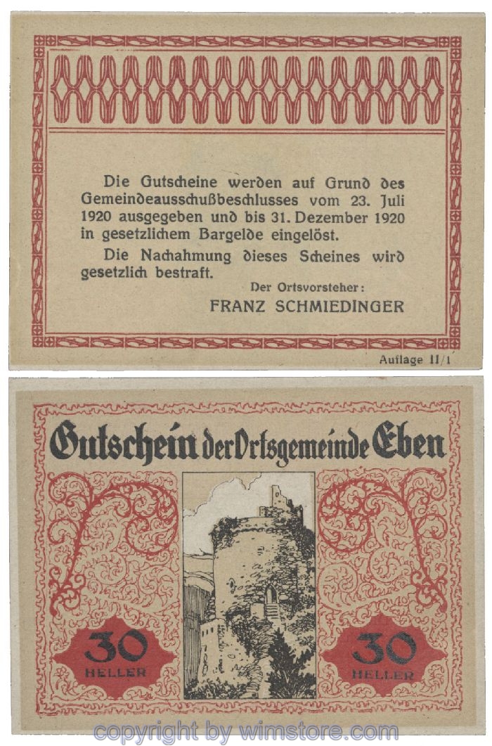Eben, G0141IIa, 30 Heller; 1