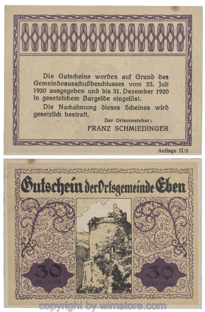 Eben, G0141IIb, 30 Heller; 1-
