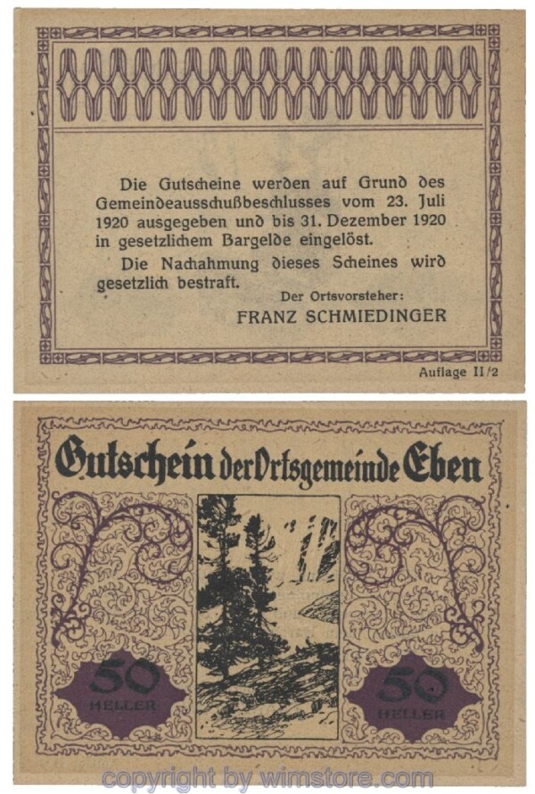 sn102714 Eben, G0141IIb, 50 Heller; 1