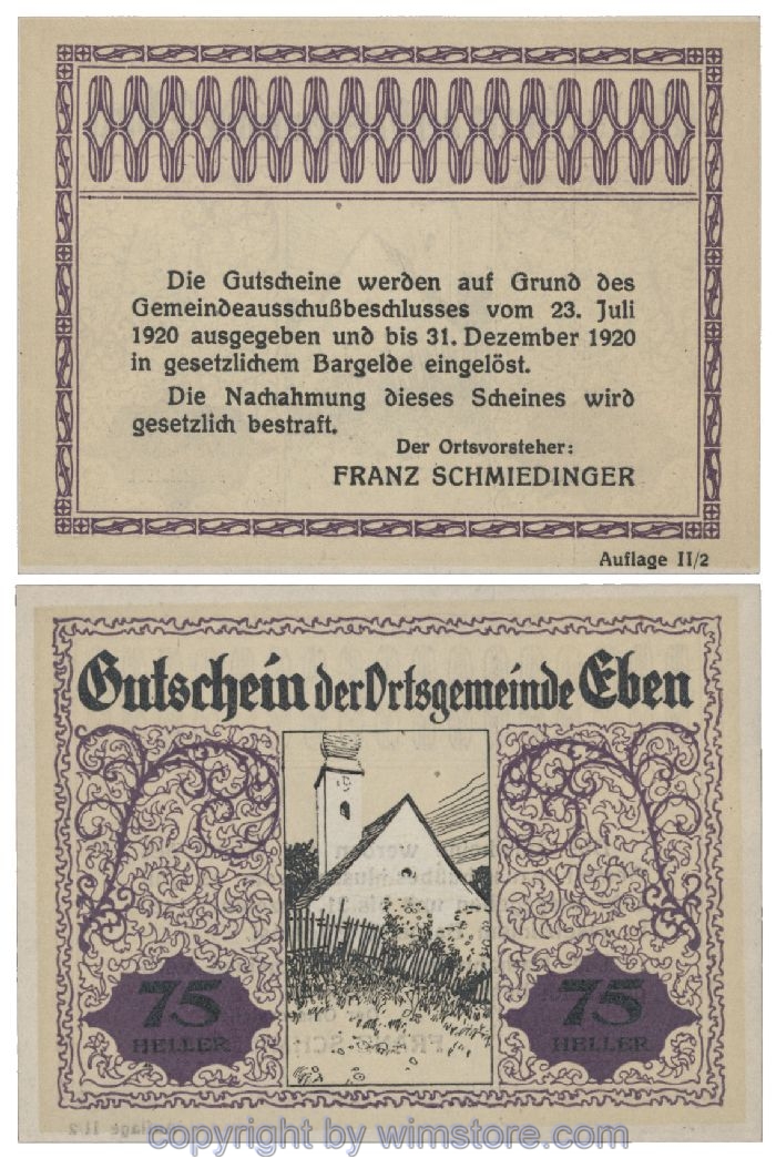 Eben, G0141IIb, 75 Heller; 1