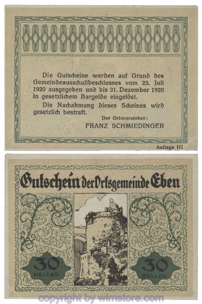 Eben, G0141IIc, 30 Heller; 1-