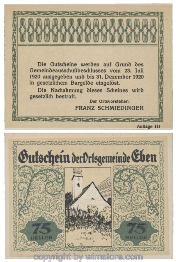 Eben, G0141IIc, 75 Heller; 1-