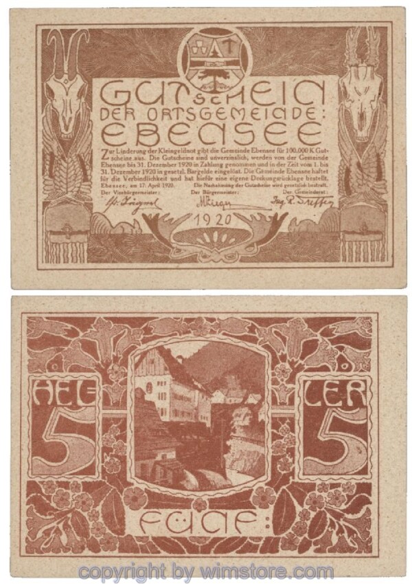 Ebensee, G0143, 5 Heller; 1-