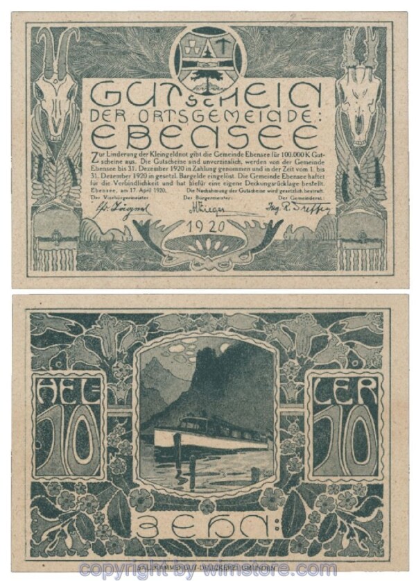 sn102749 Ebensee, G0143, 10 Heller; 1