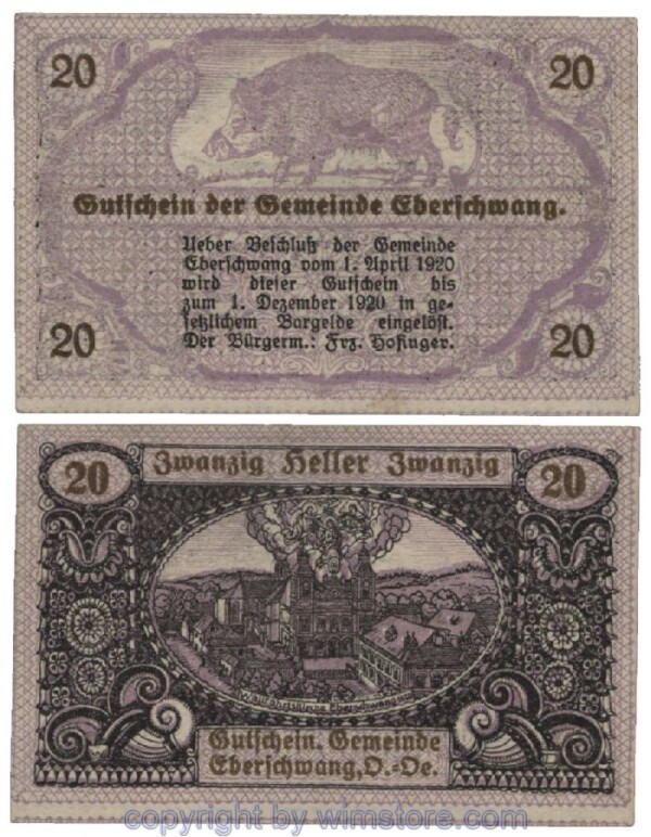 Eberschwang, G0145e, 20 Heller; 1