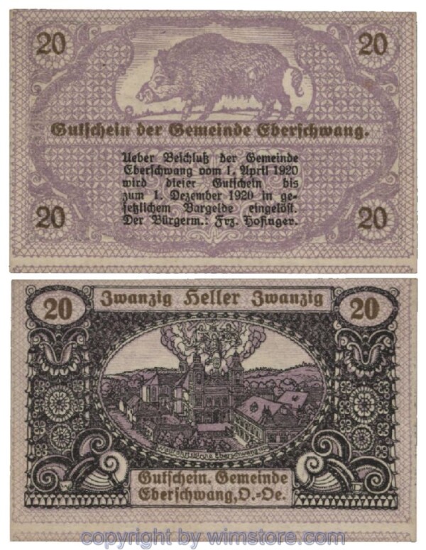 Eberschwang, G0145e, 20 Heller; 1-