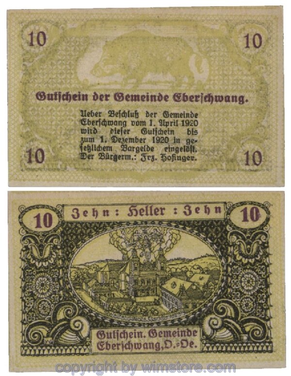 Eberschwang, G0145f, 10 Heller; 1-