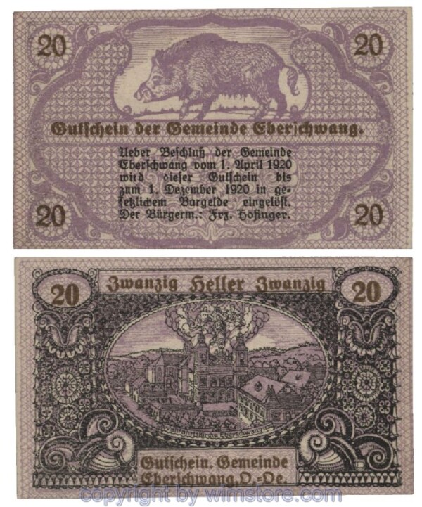 Eberschwang, G0145f, 20 Heller; 1-