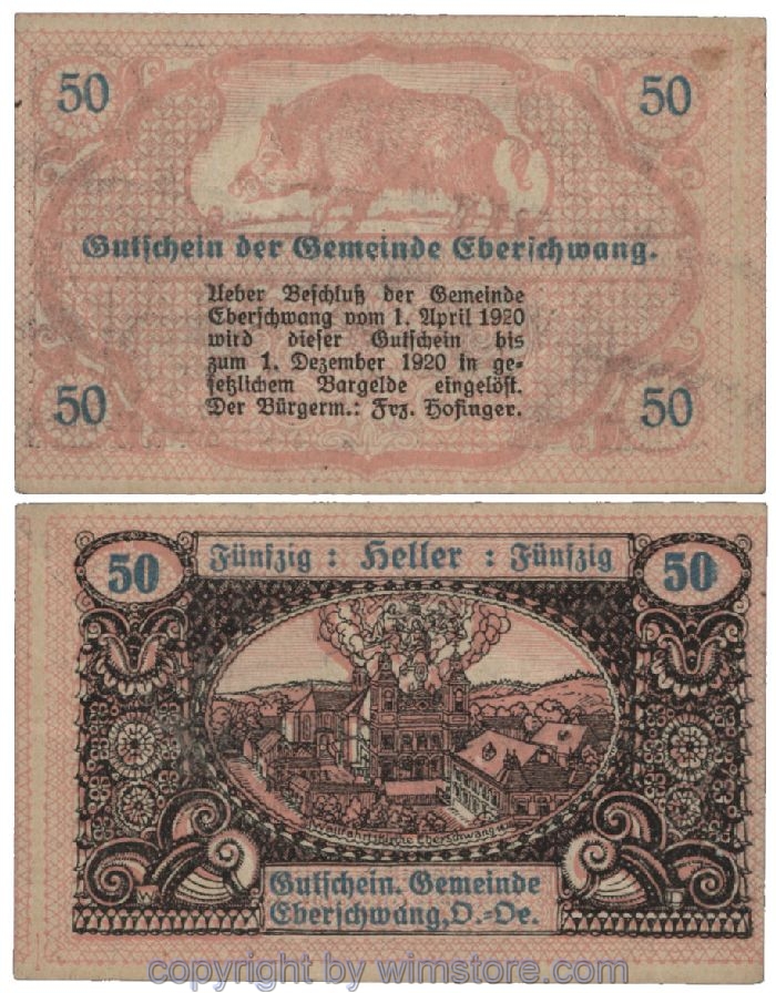 Eberschwang, G0145f, 50 Heller; 1-