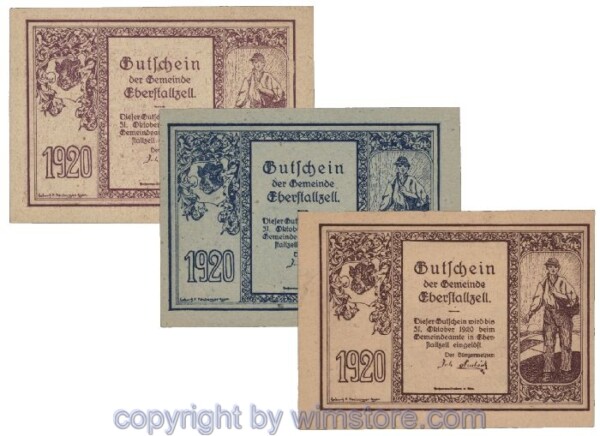 sn102789 Eberstalzell, G0146, Serie 10, 20, 50 Heller; 1-