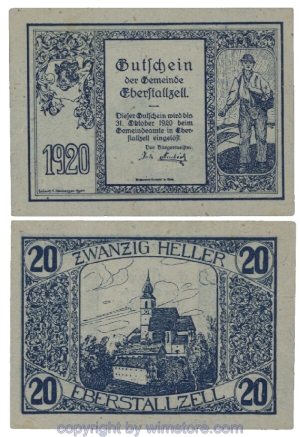 sn102793 Eberstalzell, G0146, 20 Heller; 1-