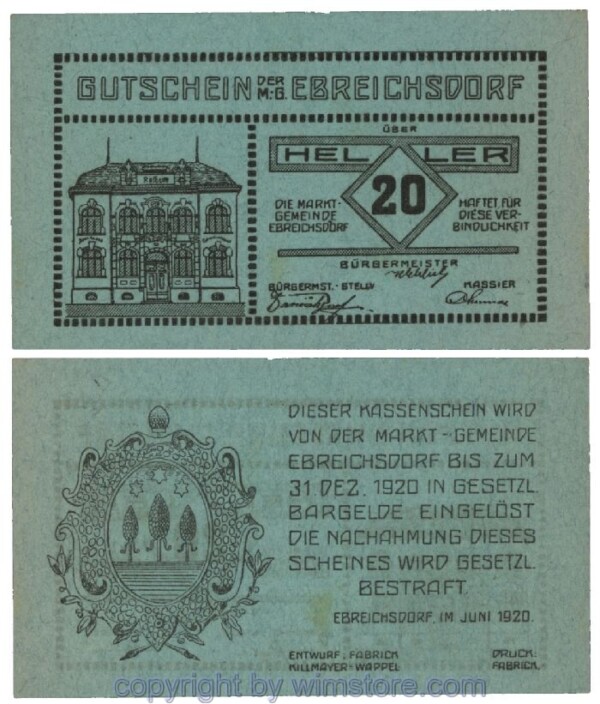Ebreichsdorf, G0147, 20 Heller; 1-