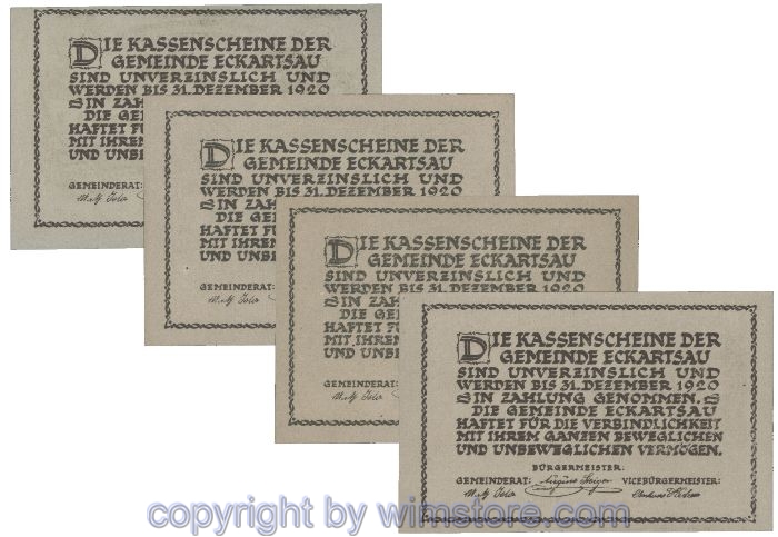 Eckartsau, G0149Ia, Serie 20, 30, 50, 80 Heller; 1