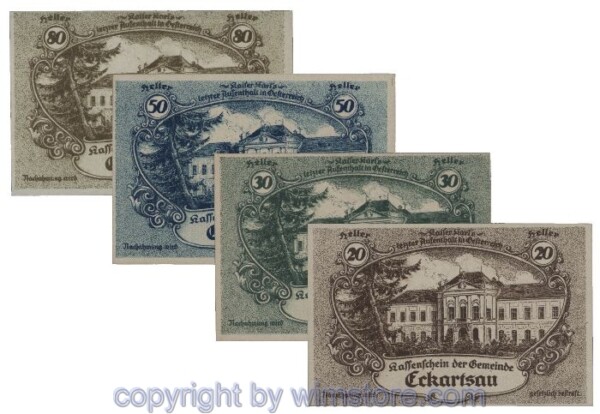 Eckartsau, G0149Ia, Serie 20, 30, 50, 80 Heller; 1