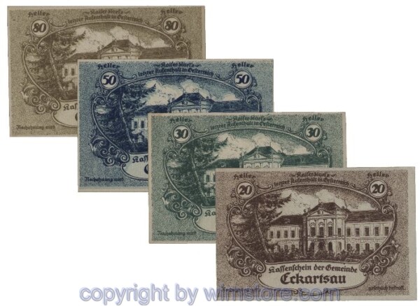 Eckartsau, G0149Ia, Serie 20, 30, 50, 80 Heller; 1-