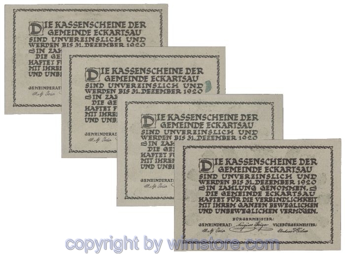 Eckartsau, G0149IIIr, Serie 20, 30, 50, 80 Heller; 1