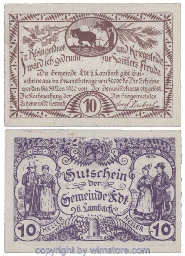 Edt bei Lambach, G0151b, 10 Heller; 1-