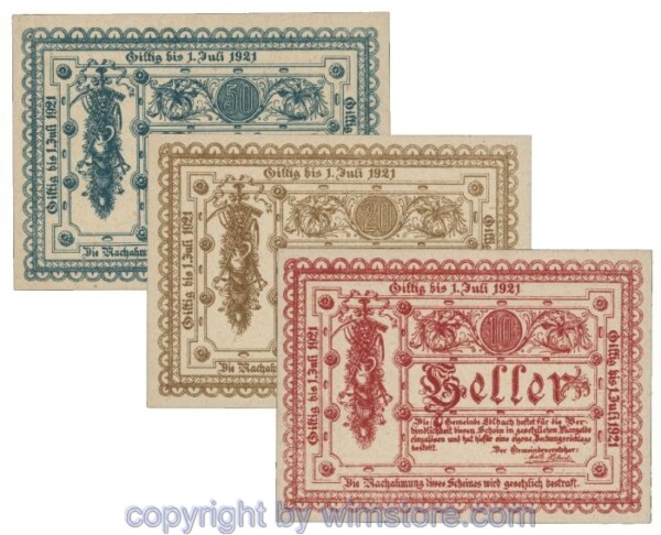 sn102840 Edlbach, G0150a, Serie 10, 20, 50 Heller; 1