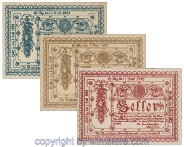 sn102841 Edlbach, G0150a, Serie 10, 20, 50 Heller; 1-