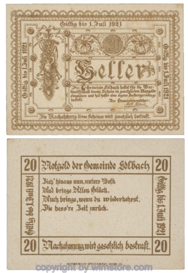 Edlbach, G0150a, 20 Heller; 1-