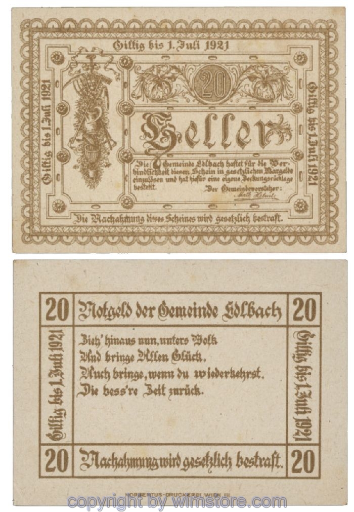 Edlbach, G0150a, 20 Heller; 1-