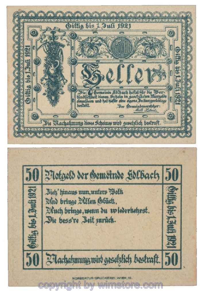Edlbach, G0150a, 50 Heller; 1