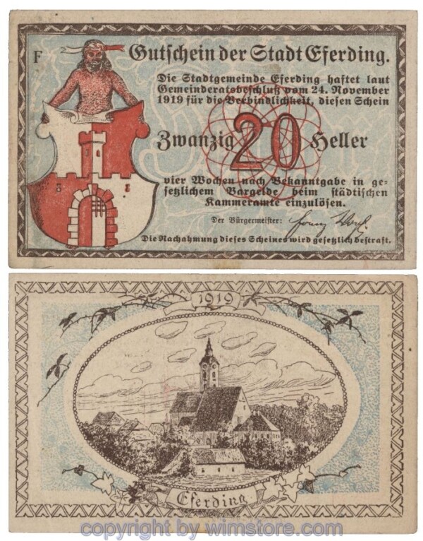 sn102887 Eferding, G0152I20a, 20 Heller, F; 3