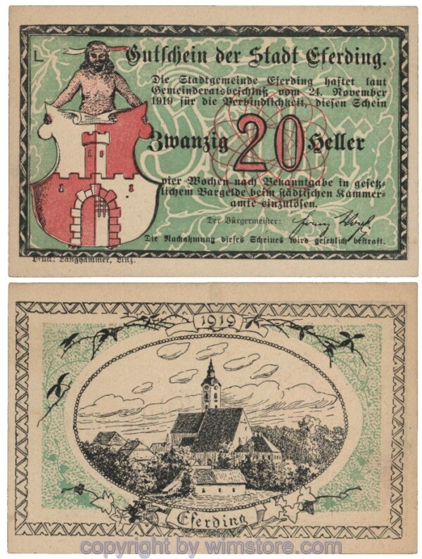 Eferding, G0152I20a, 20 Heller, L; 1