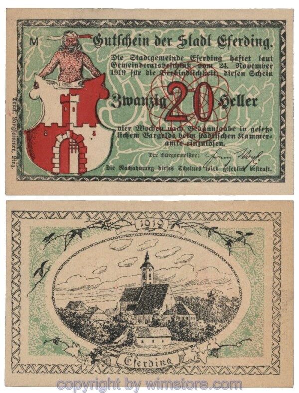 Eferding, G0152I20a, 20 Heller, M; 2