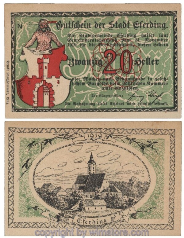 sn102901 Eferding, G0152I20a, 20 Heller, N; 1-