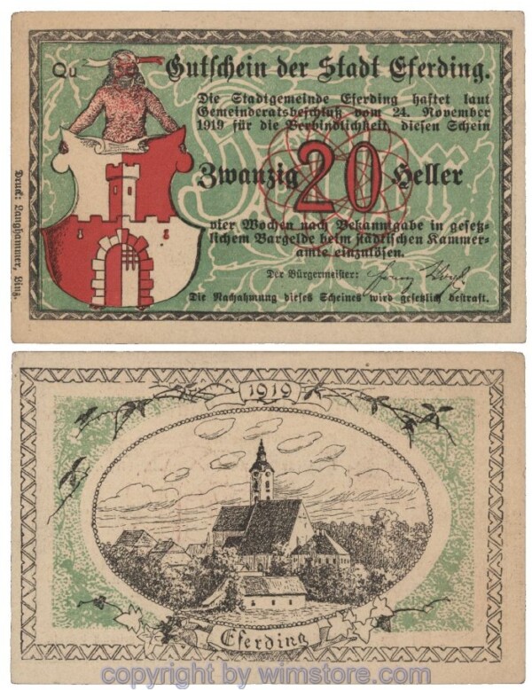 sn102907 Eferding, G0152I20a, 20 Heller, Qu; 2