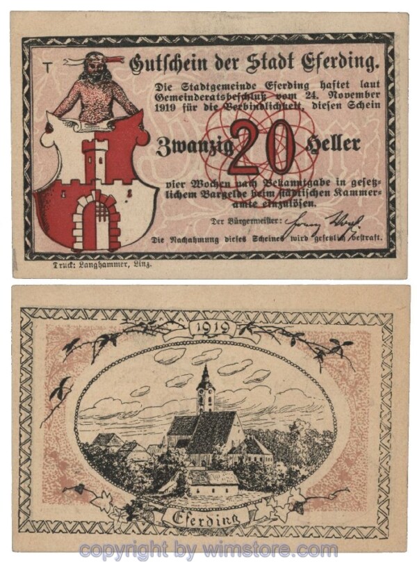 Eferding, G0152I20a, 20 Heller, S; 1-2