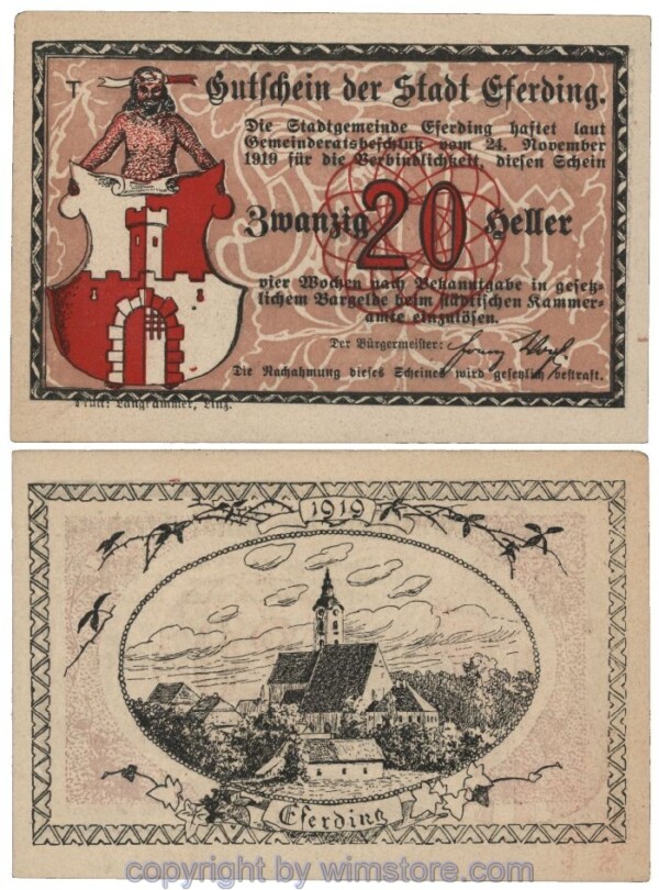 Eferding, G0152I20a, 20 Heller, T; 1-2