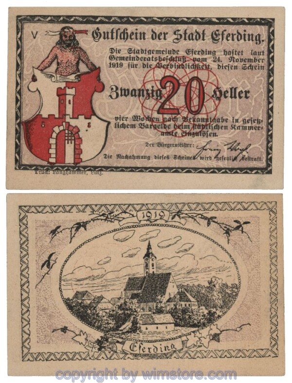 Eferding, G0152I20a, 20 Heller, V; 1-