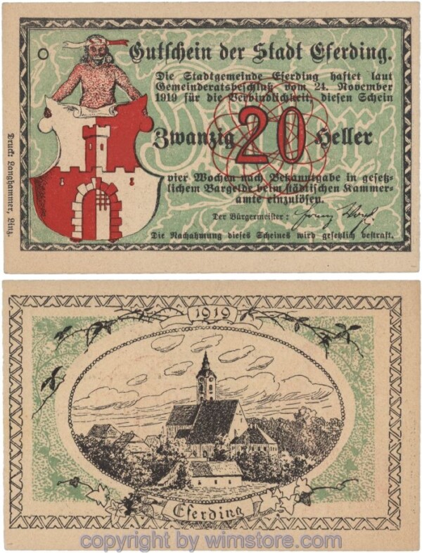 sn102957 Eferding, G0152I20b, 20 Heller, O; 1-